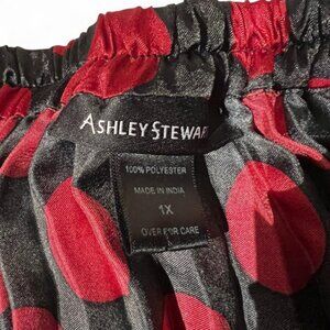 Ashley Stewart Black and Red Polka Dot A-Line Skirt